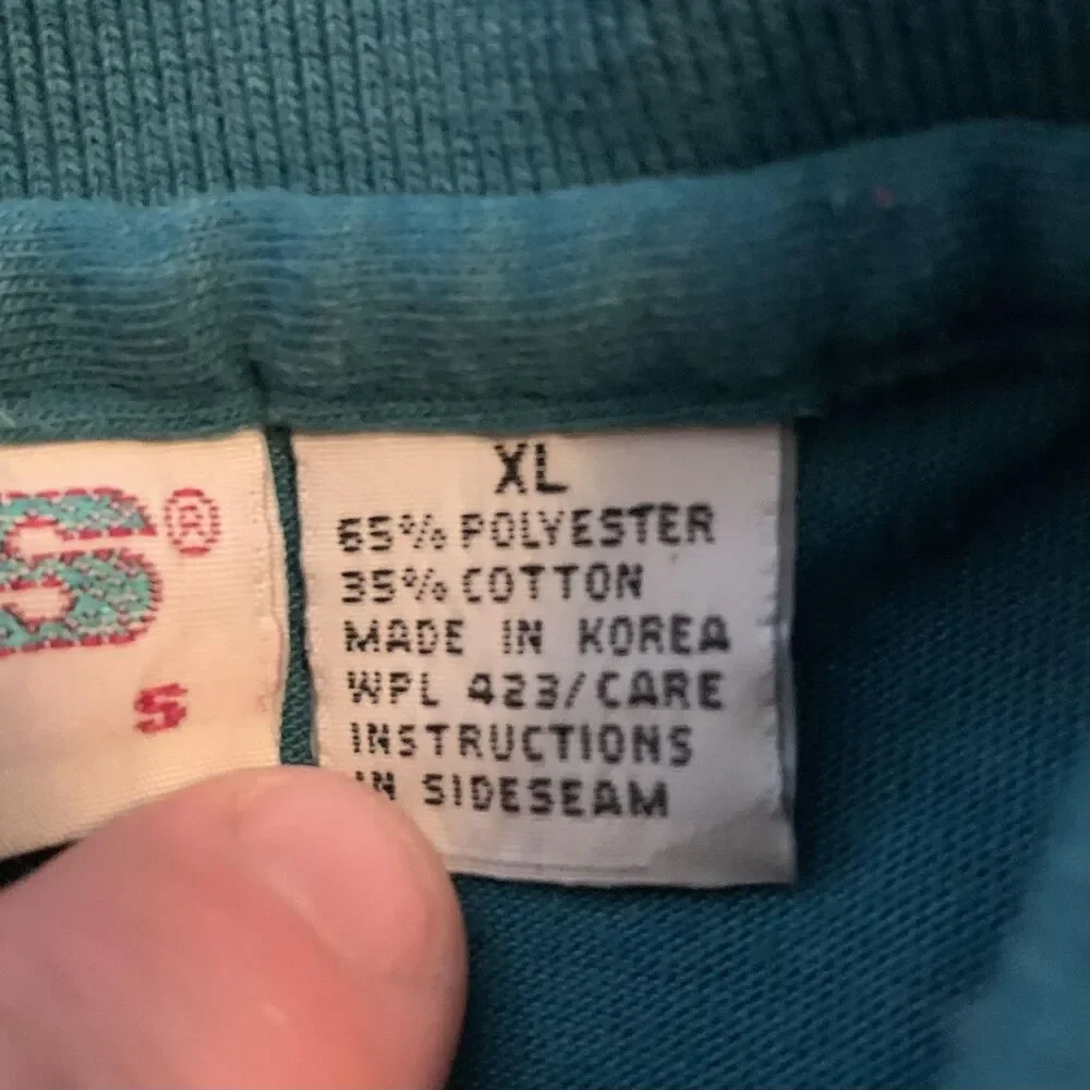 Vintage Levi's Polo Shirt Mens XL Teal Green Solid Knit Classic Casual‎ 80s 90s